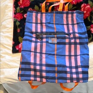 Rocket Dog Blue and Pink Plaid Tote